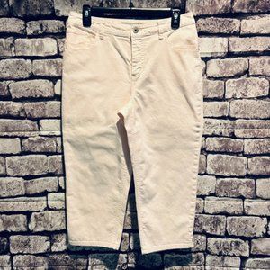 Chico's Platinum Pink Crop Pants Size Medium